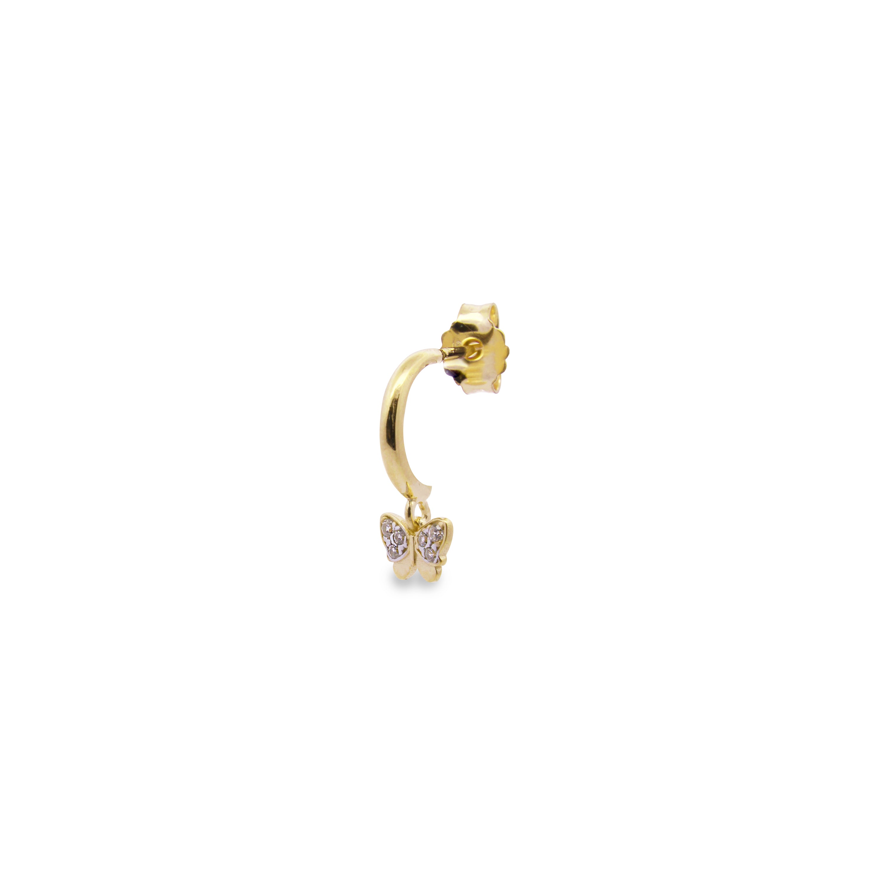 Earrings - Butterly single mini hoop earring  - Fly&Shine - 2 | Rue des Mille