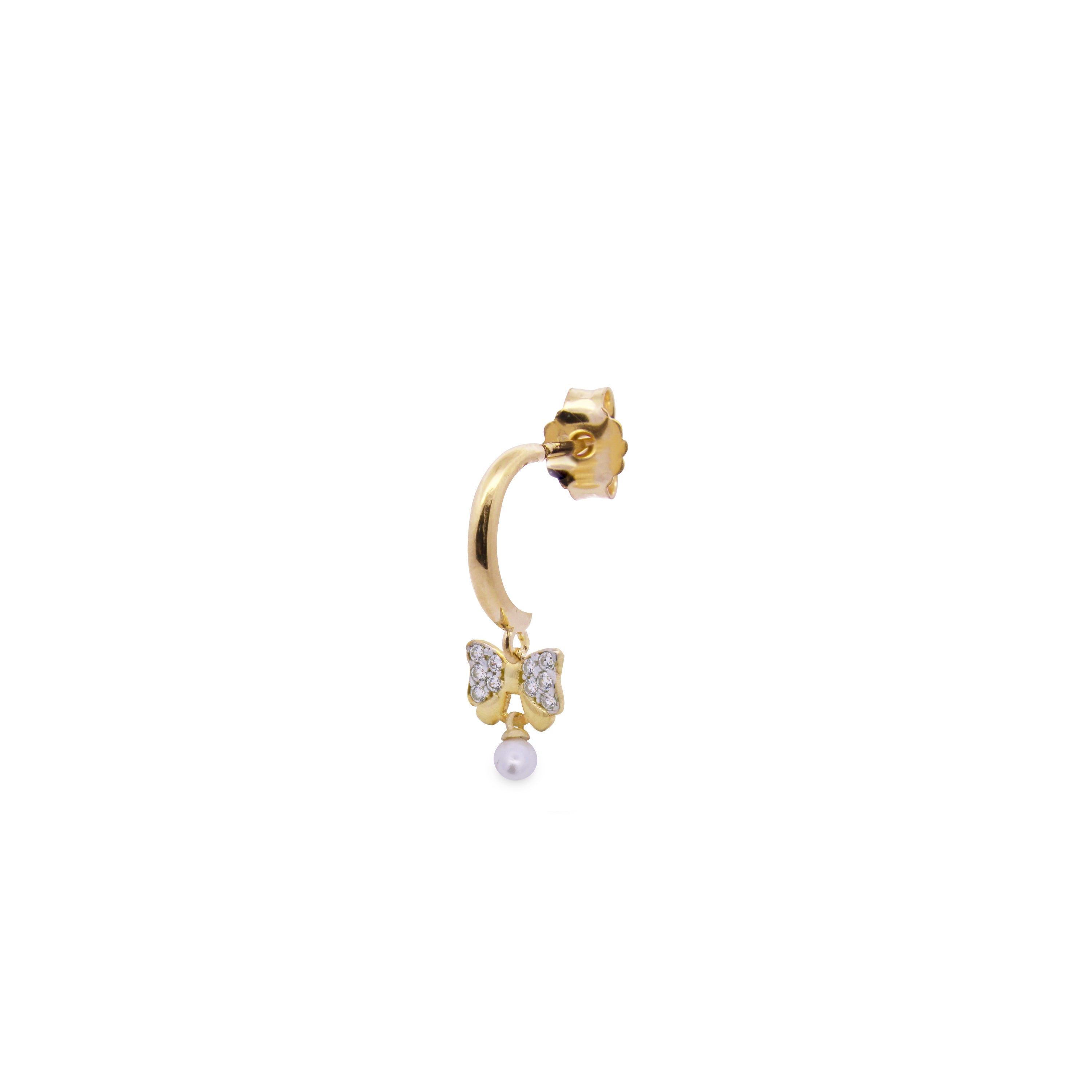 Earrings - Bow single mini hoop earring - Bow Ton - 2 | Rue des Mille
