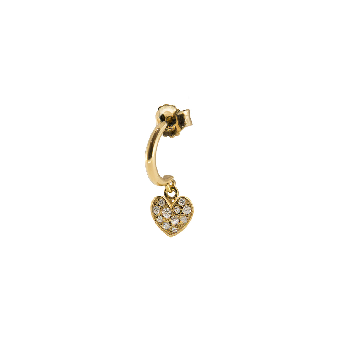 Earrings - Single earring mini hoop Heart - 2 | Rue des Mille