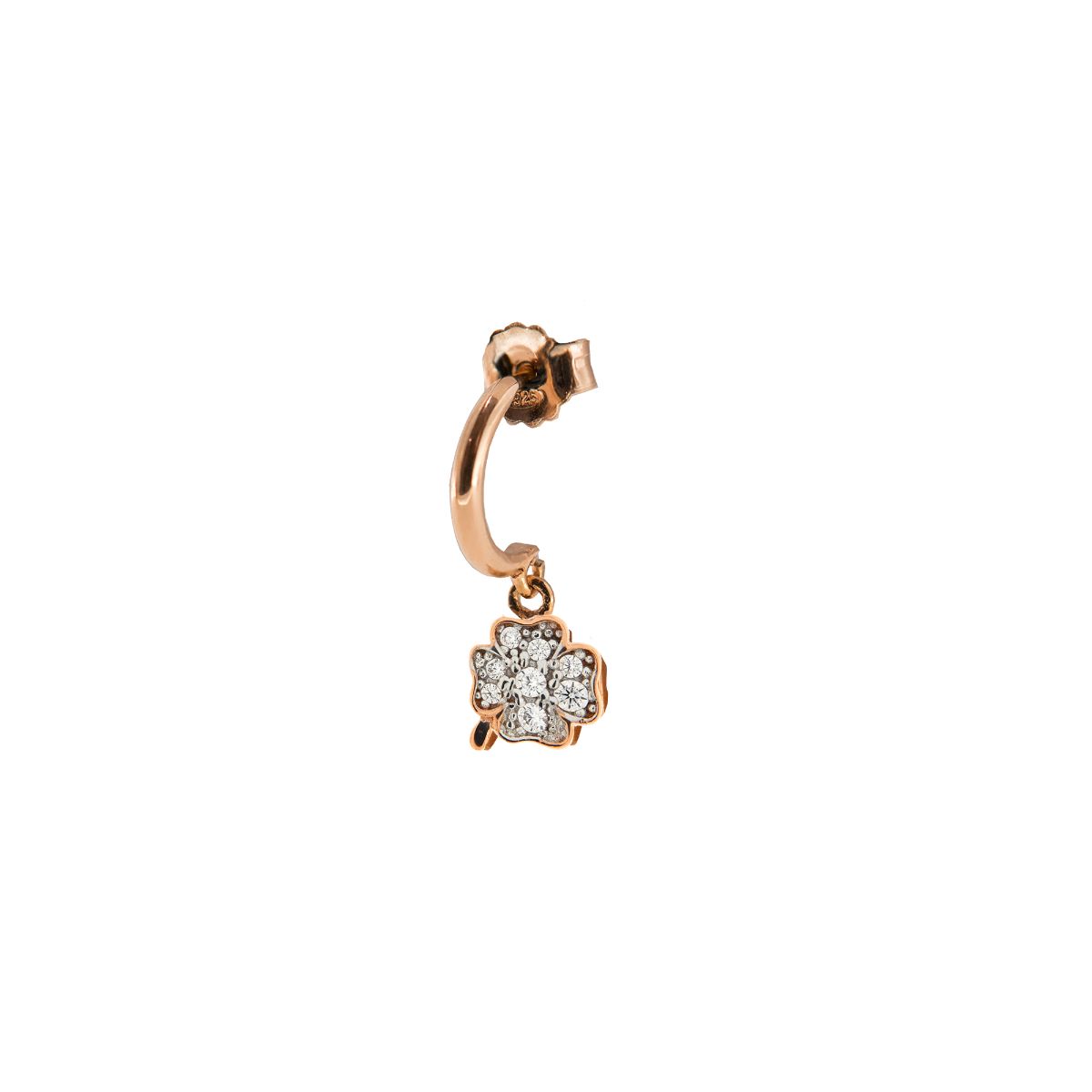 Earrings - Single earring mini hoop Clover - 1 | Rue des Mille