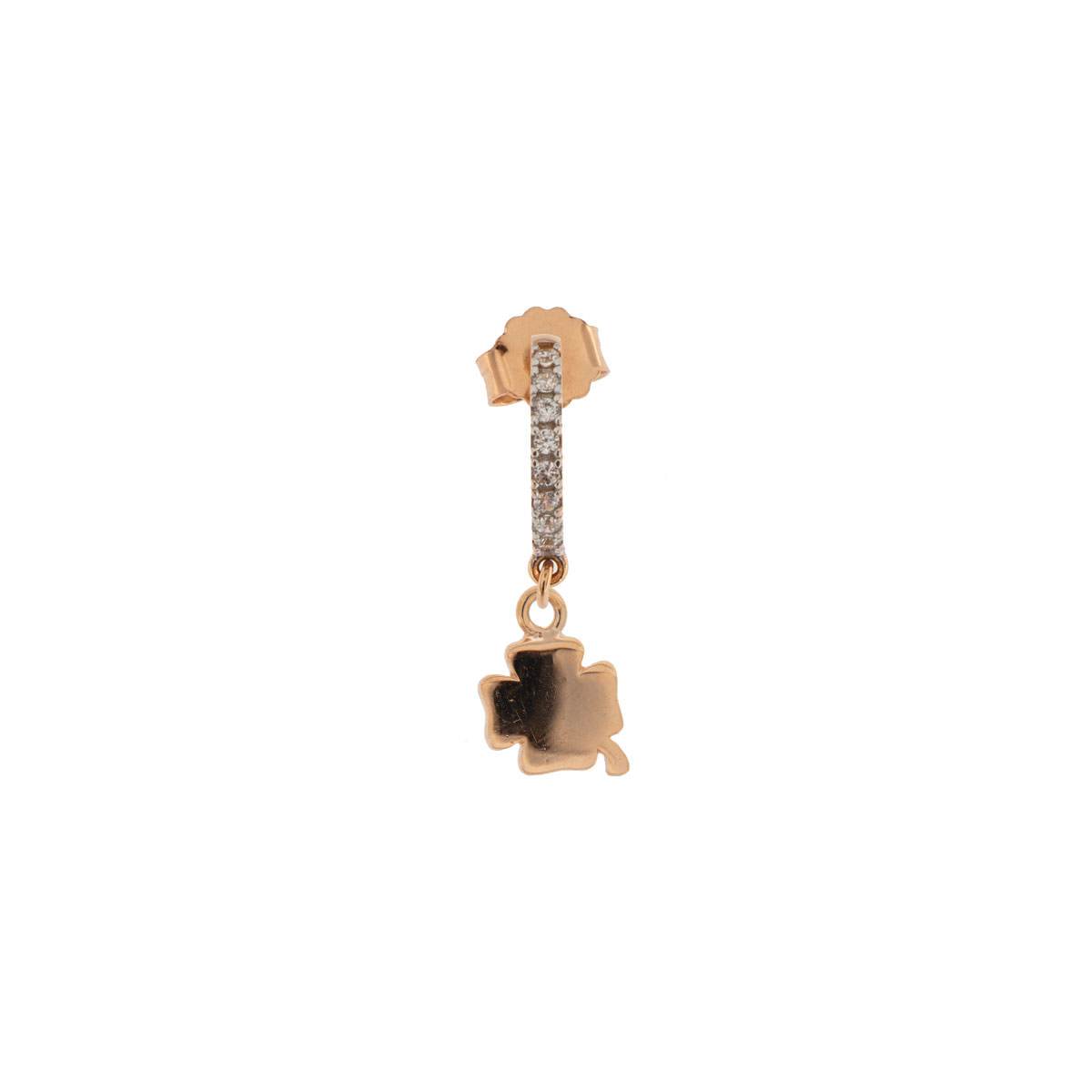 Earrings - Mono Earring with Subject - Four-leaf Clover - 1 | Rue des Mille