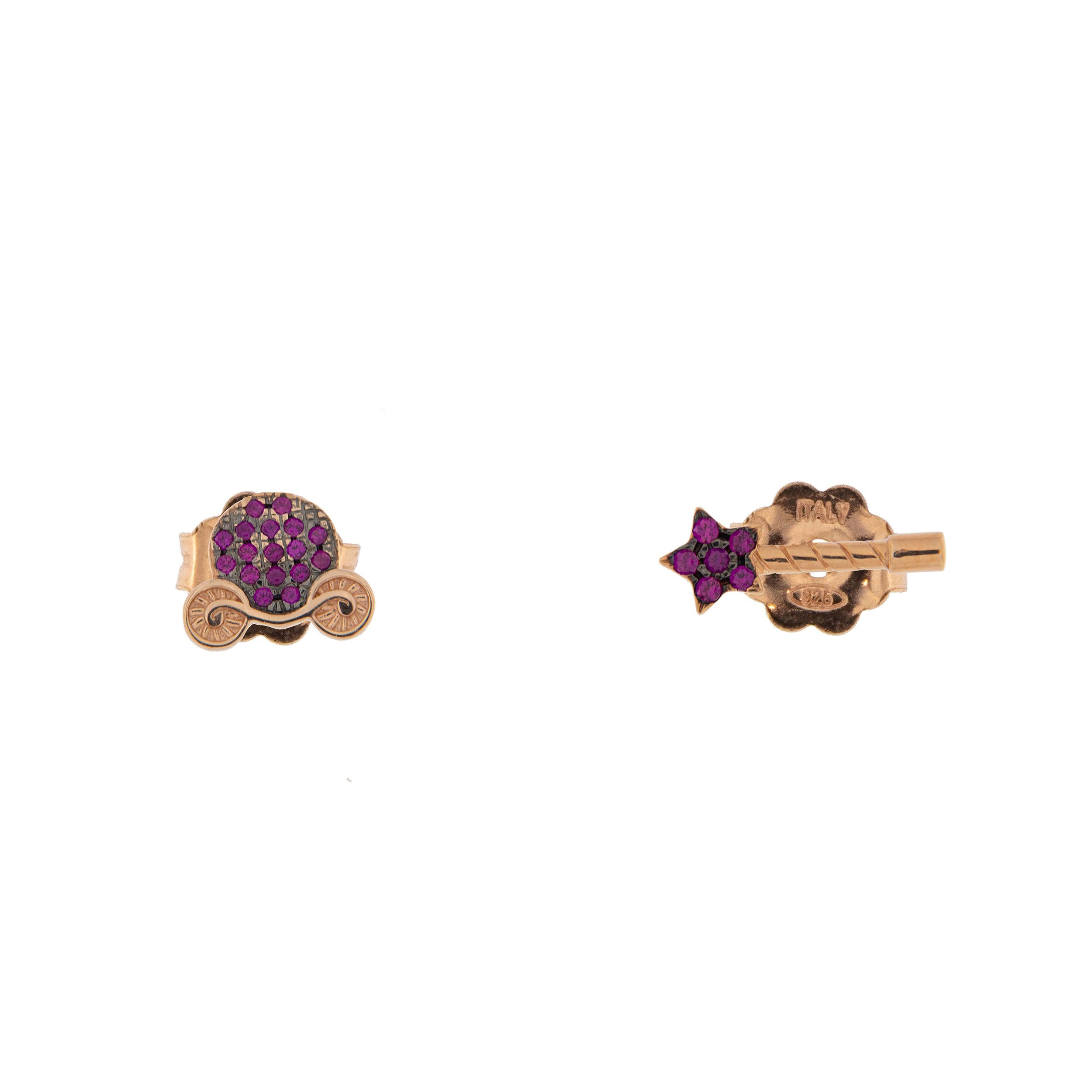 Earrings - Stud Earrings with Zirconia Carriage/Wand - 2 | Rue des Mille