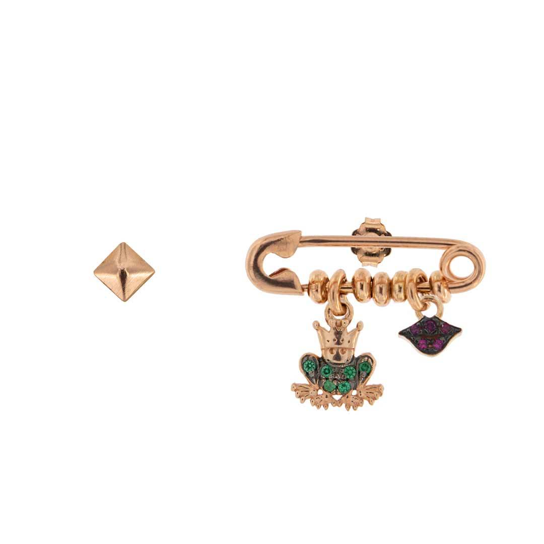 Earrings - Stud Brooch Earrings Frog / Mouth - 1 | Rue des Mille