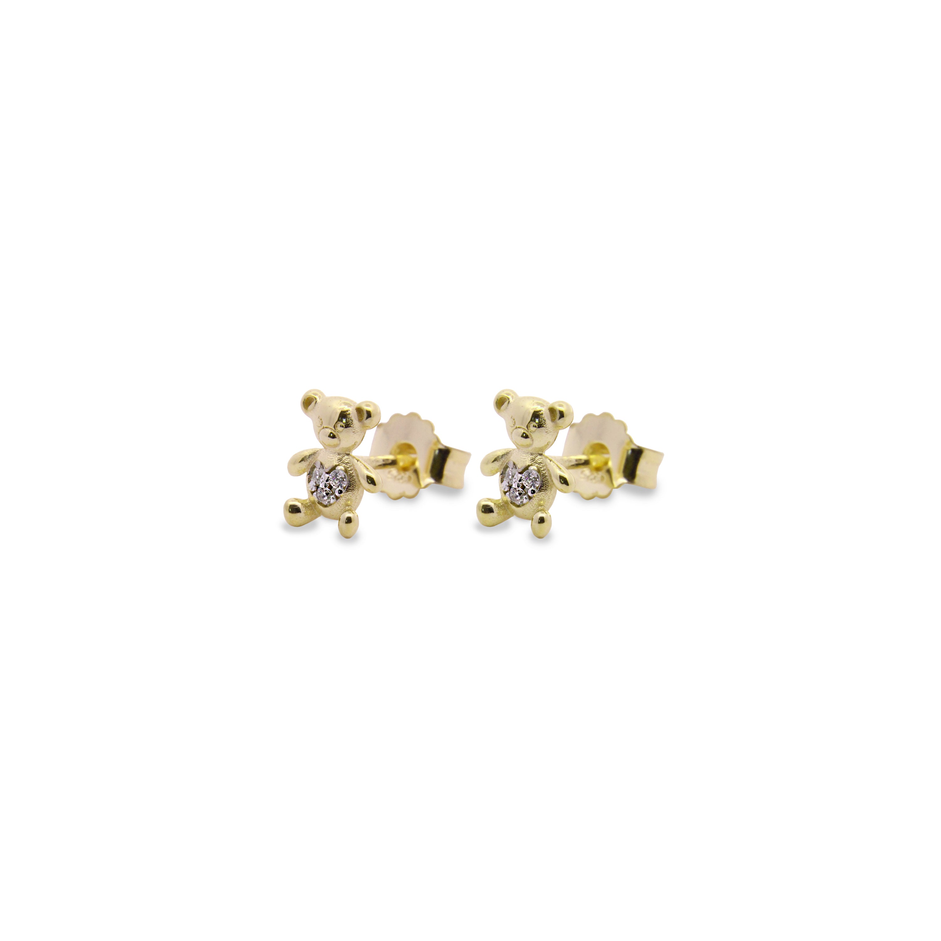 Pendientes - Pendientes de lobulo osito con circonitas - Teddy Fancy - 2 | Rue des Mille