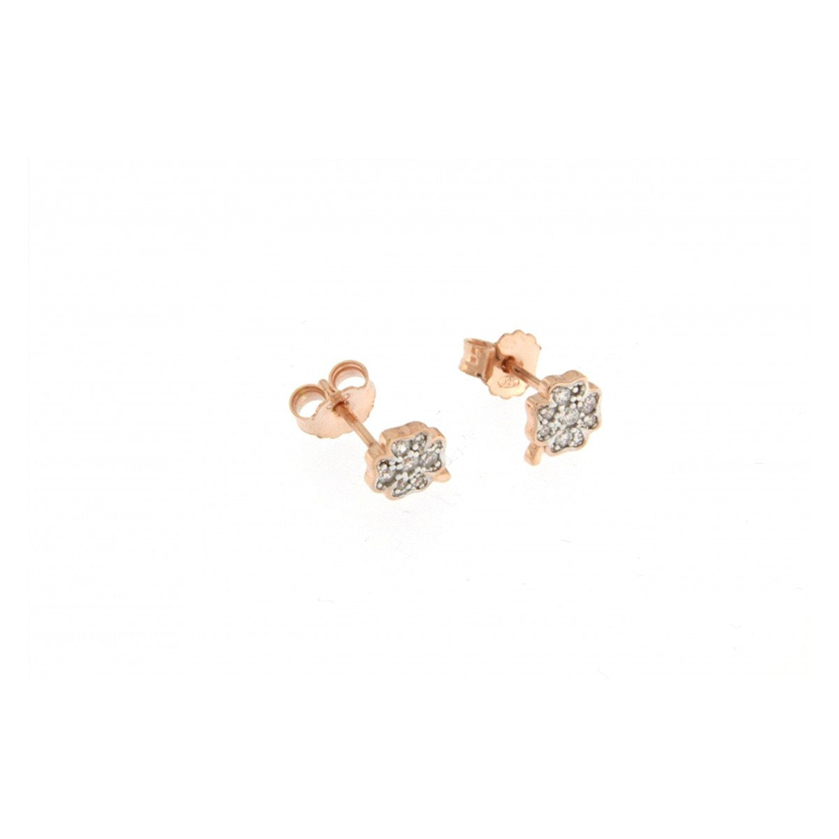 Stud Earrings Micro Zirconia Four-leaf Clover