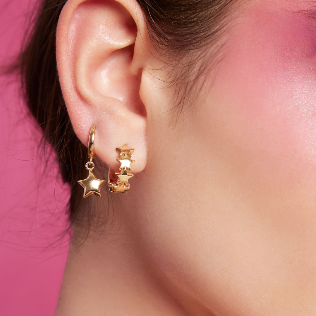 Earrings - Clip-on Earrings with Stars - 4 | Rue des Mille