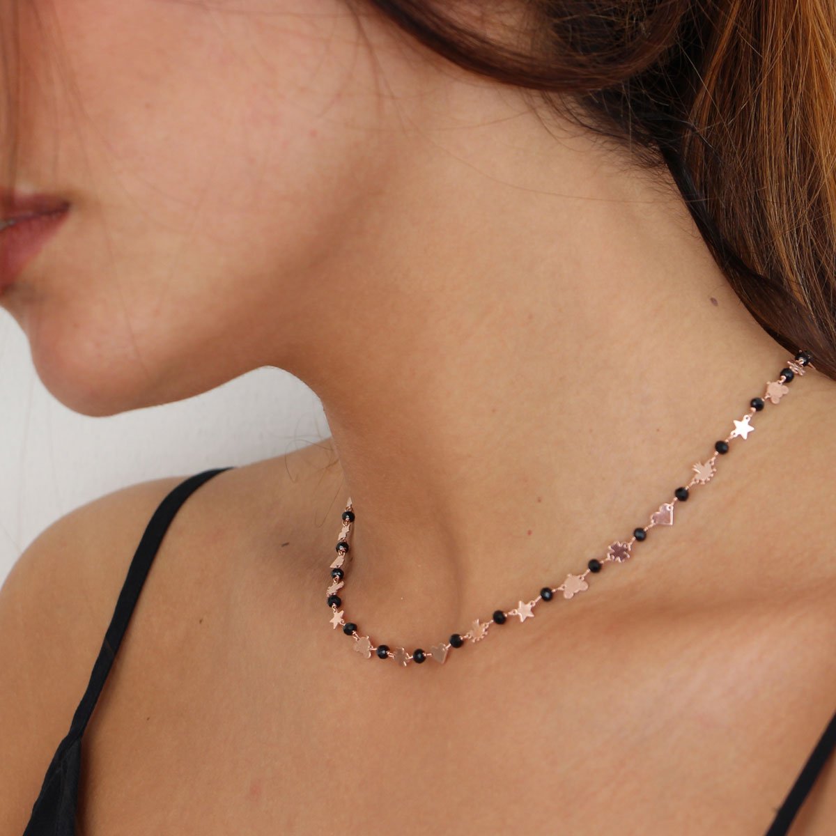 Choker with Micro Stones and Mixed Subjects