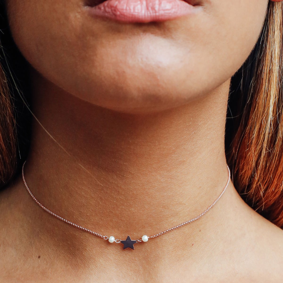 Chain Choker  Pearl Star