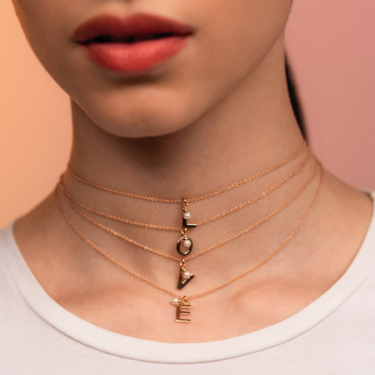 Chokers - Choker letter and pearl - 1 | Rue des Mille