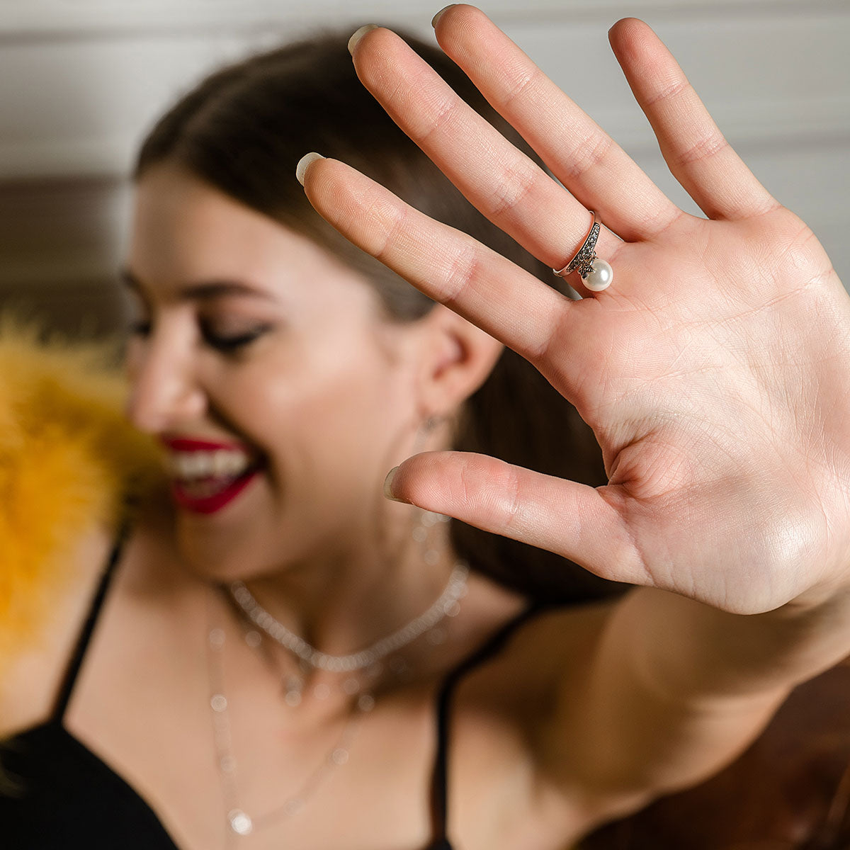 Rings - RIGID RING WITH CENTRAL STONE AND STAR - GALACTICA ICE - 4 | Rue des Mille