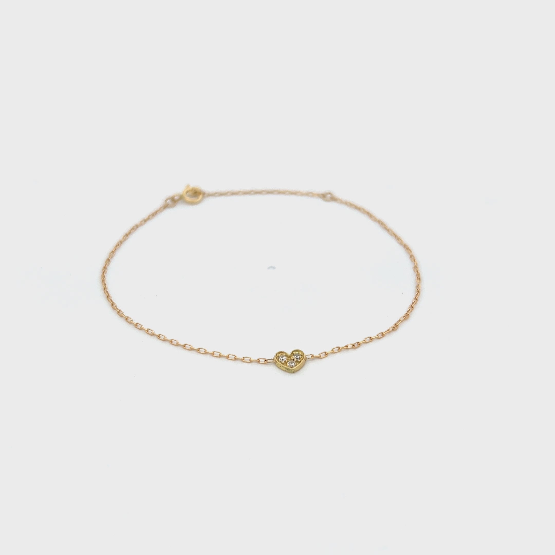 Bracelets - Bracelet Heart and Lab Grown Diamonds - ORO18KT - thumbnail - video - 1 | Rue des Mille