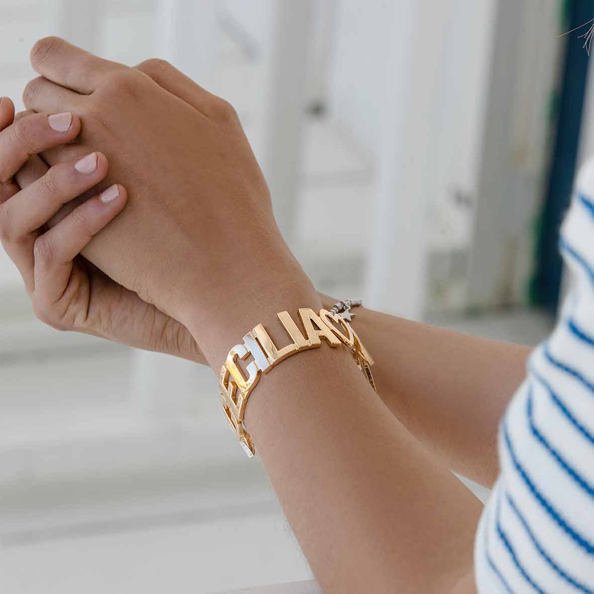 Bracciale Personalizzabile con Nome Traforo Con Grumetta