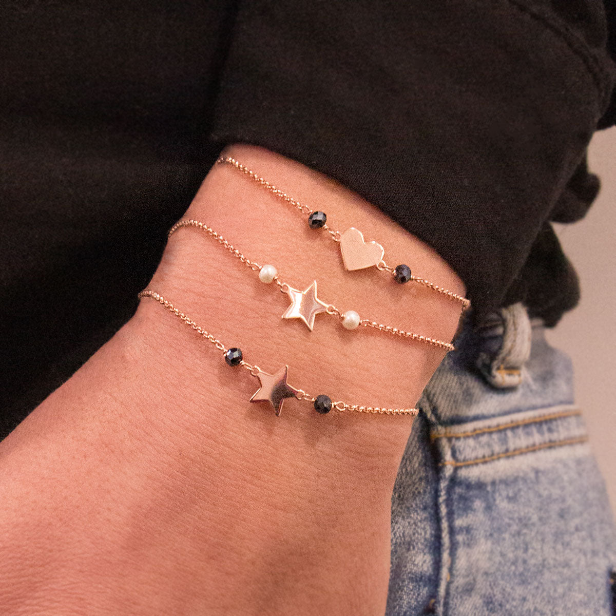 Chain Bracelet Pearl Star