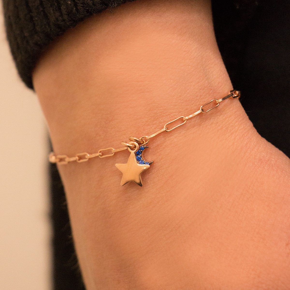 Pulseras - Pulsera Cadeneta Estrella / Luna - 4 | Rue des Mille