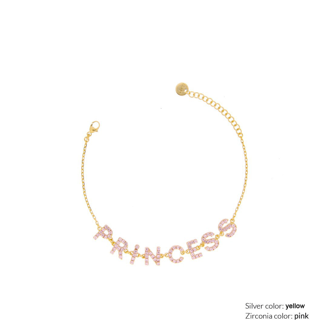 Bracelets - Customizable chain bracelet with zirconia letters - 18kt yellow gold plating - 8 | Rue des Mille