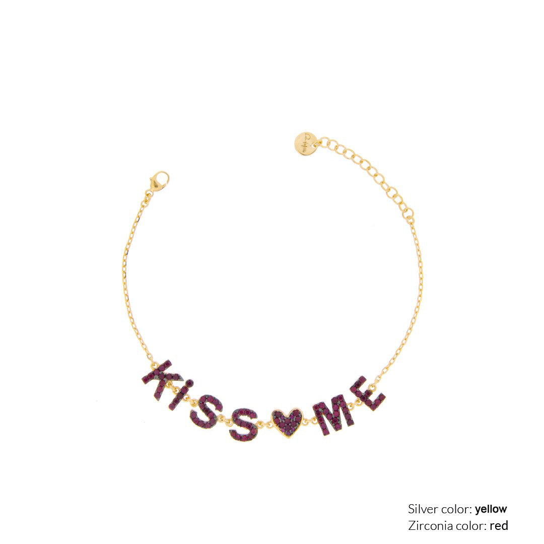 Bracelets - Customizable chain bracelet with zirconia letters - 18kt yellow gold plating - 7 | Rue des Mille