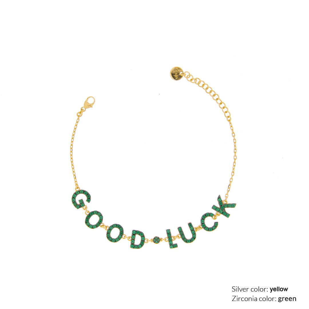 Bracelets - Customizable chain bracelet with zirconia letters - 18kt yellow gold plating - 2 | Rue des Mille