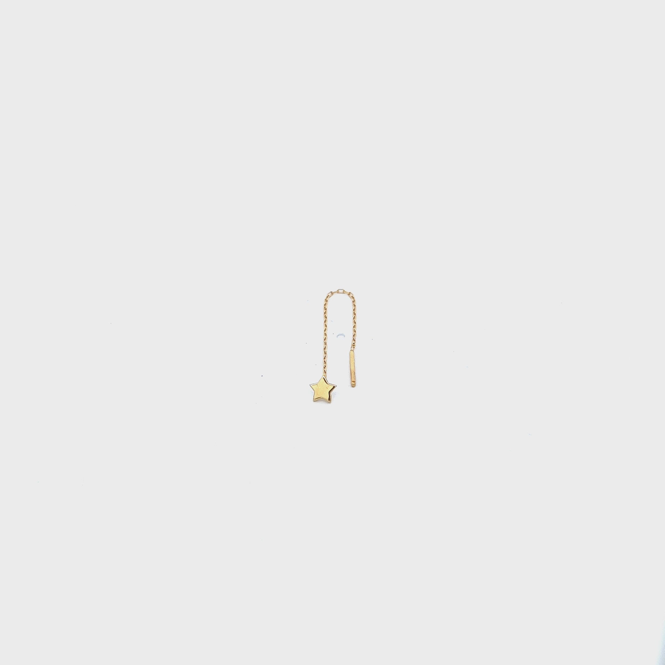 Earrings - Single earring pendant star - ORO18KT - thumbnail - video - 1 | Rue des Mille