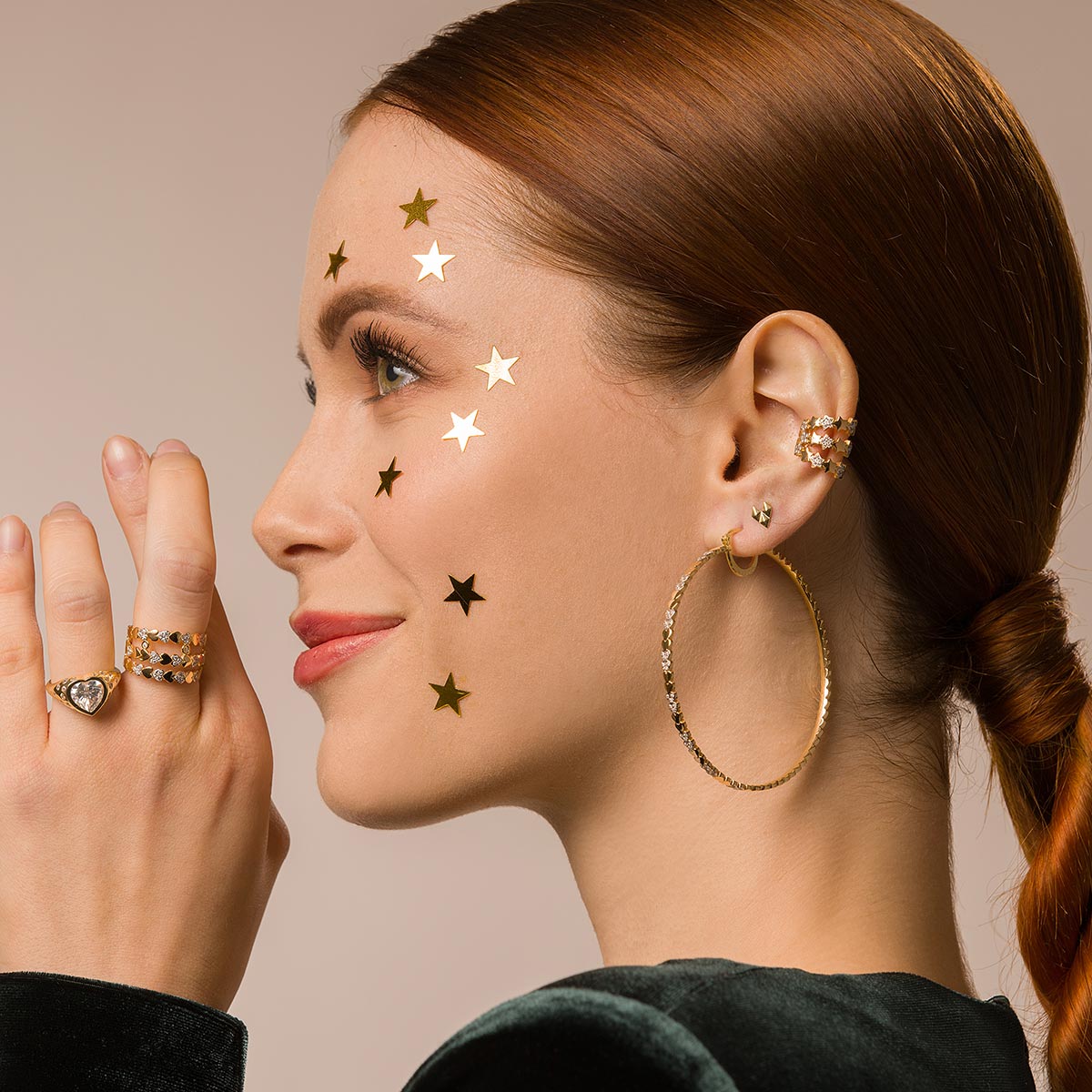 Earcuff 3 Alambres - Estrellas