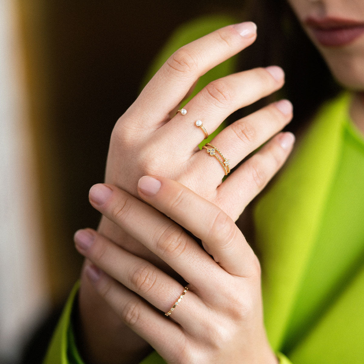 Rings - Knurled star ring and Lab Grown Diamonds - GOLD18KT - 5 | Rue des Mille