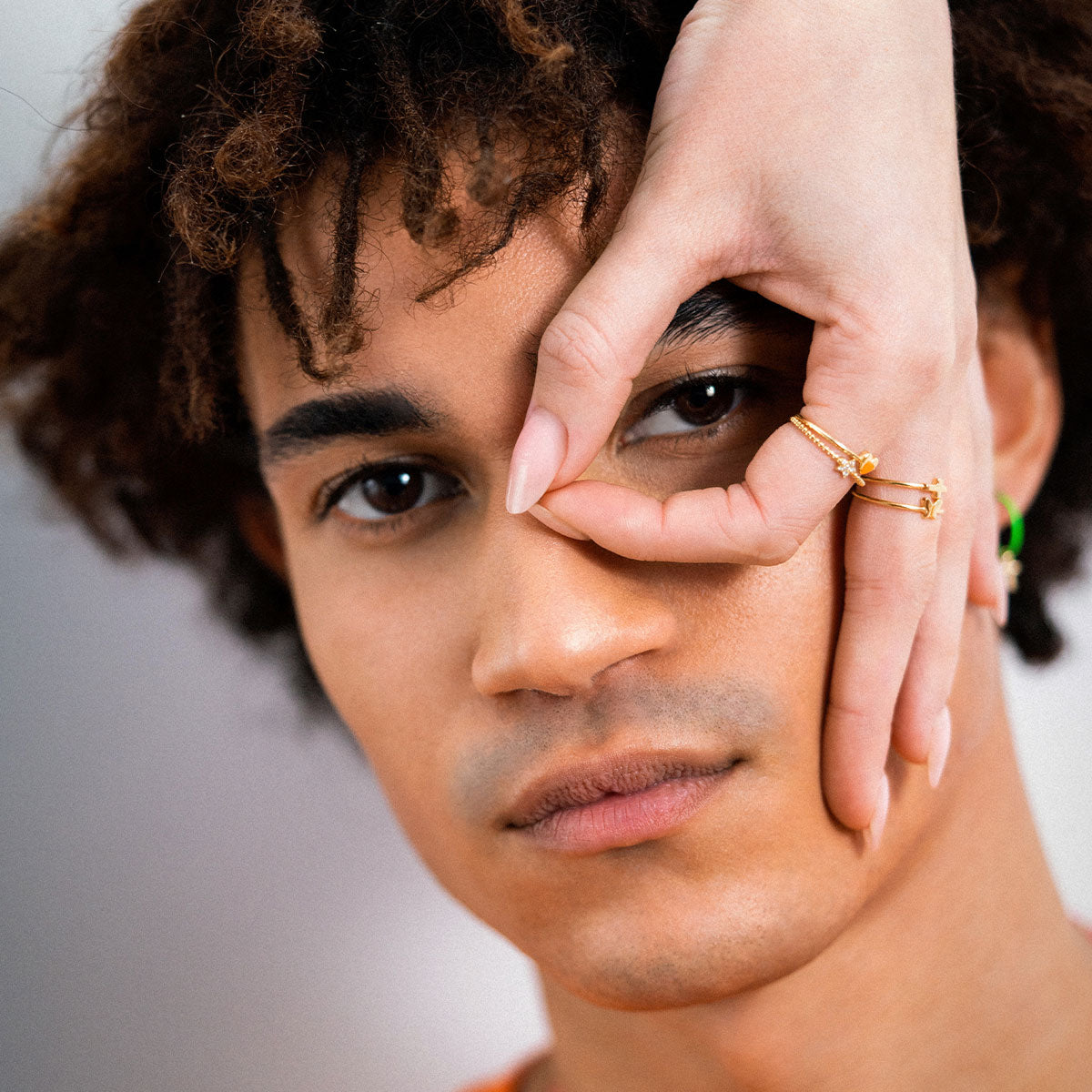 Rings - Knurled star ring and Lab Grown Diamonds - GOLD18KT - 3 | Rue des Mille