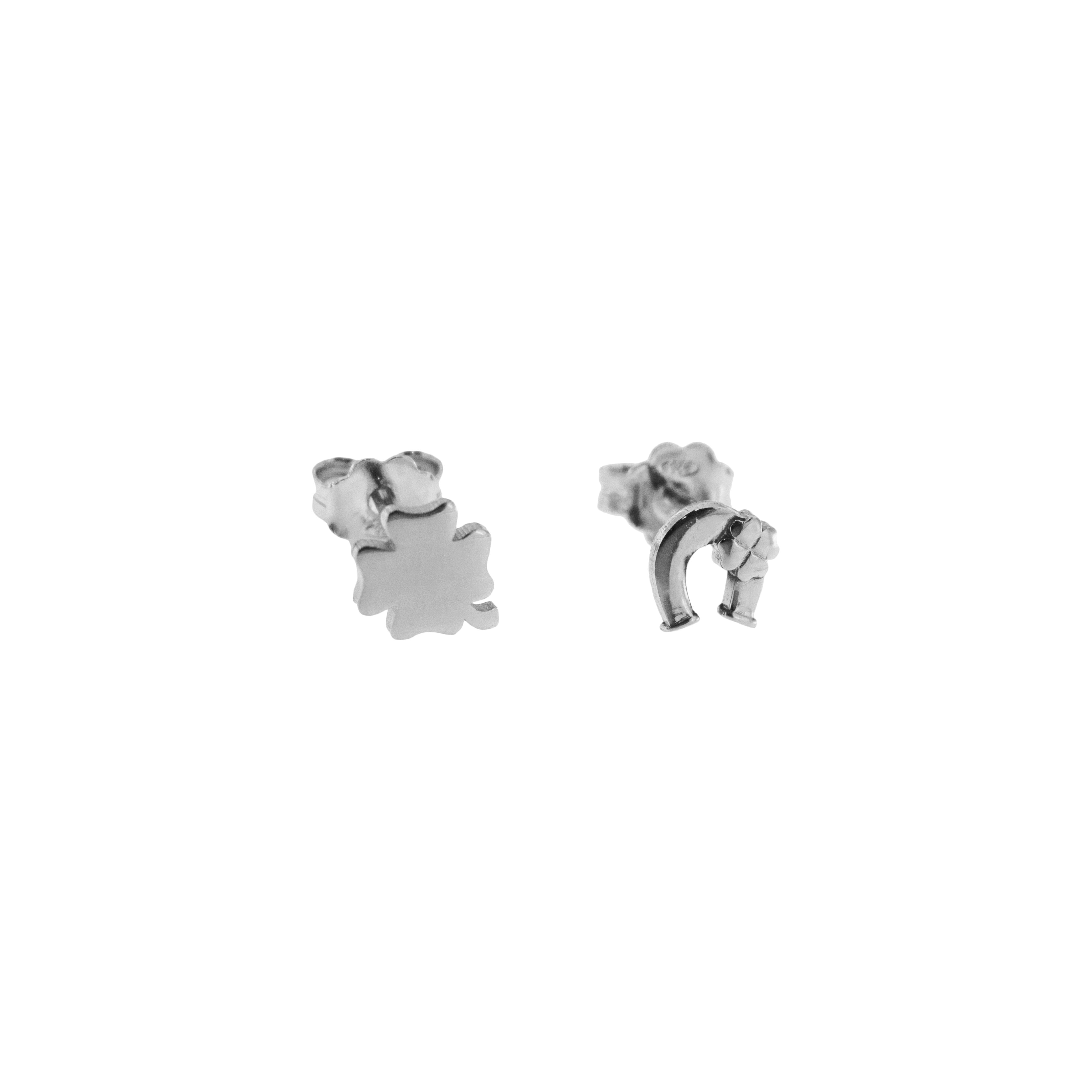 Earrings - Stud Earrings Four-leaf Clover/Horseshoe - 2 | Rue des Mille