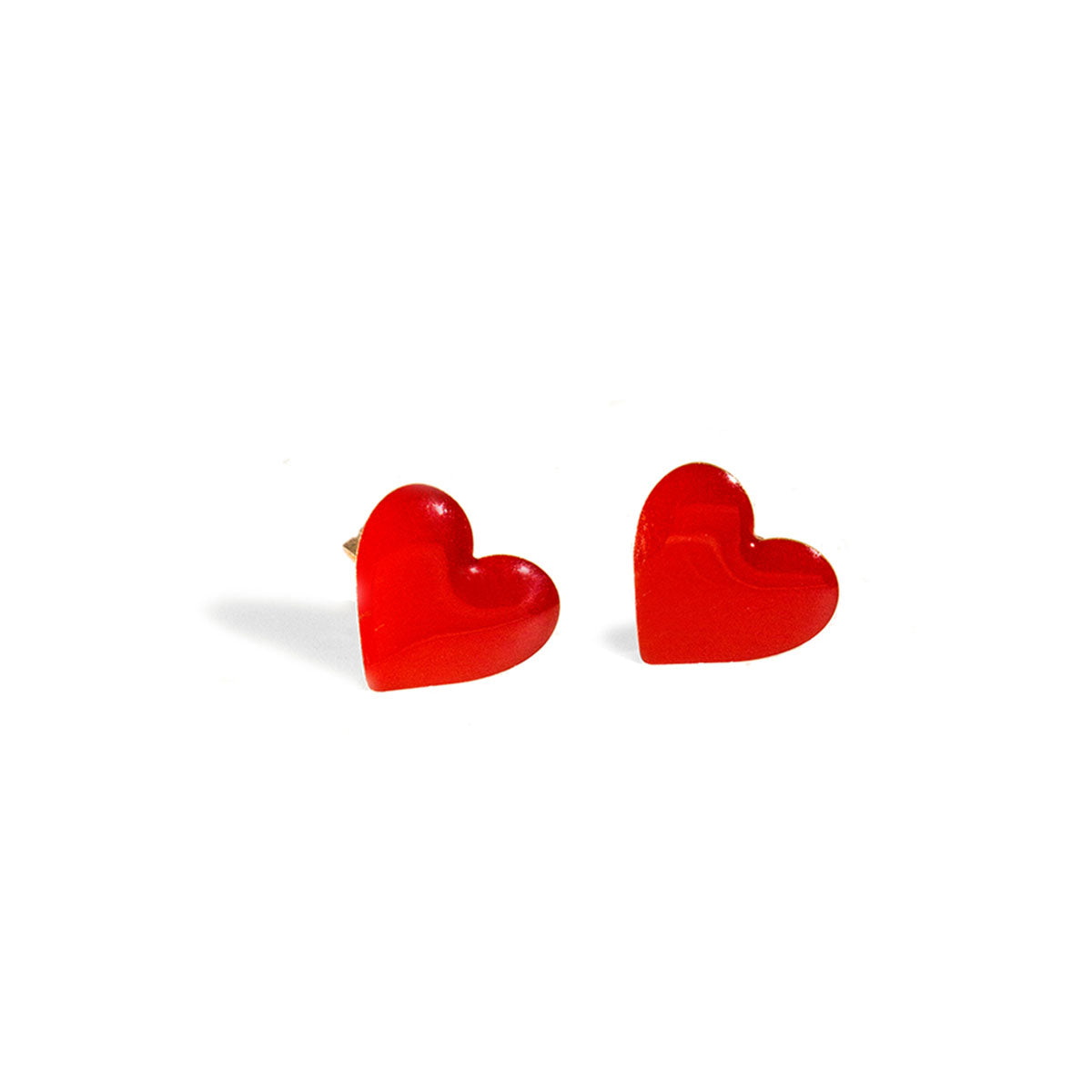 Earrings - Enameled Heart Stud Earrings - 1 | Rue des Mille