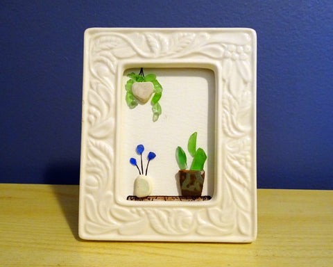 final framed sea glass art