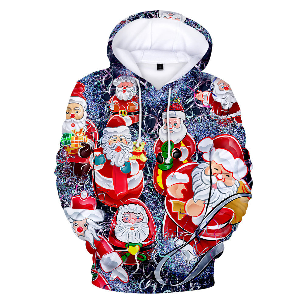 Christmas Casual Hoodies Sports Xmas 3D Graphic Streetwear Tracksuit J ...