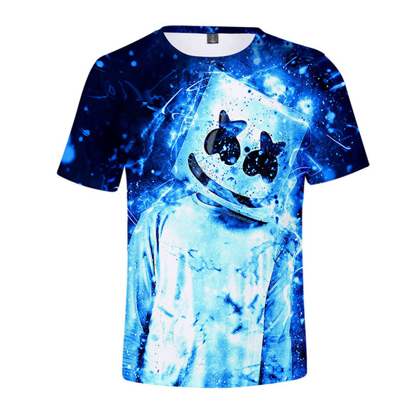 3d Fortnite Dj Marshmello Blue Light Long Sleeve Hoodie For Kids Youth Abox Nz - fortnite marshmello t shirt roblox