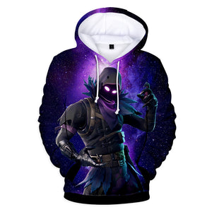 Unisex 3d Color Printing Fortnite Raven Long Sleeve Purple Hoodie For Abox Nz - roblox raven lightning hood