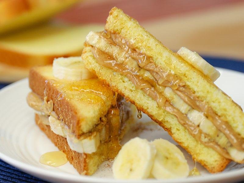 Grilled Peanut Butter Banana Brioche Sandwich By Bakerly