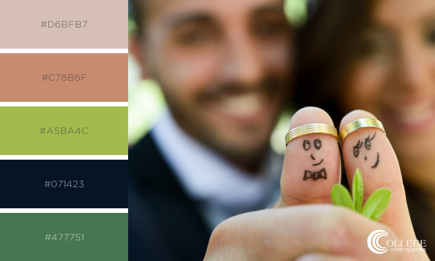 College Coloring Books Wedding Couple Thumb Faces