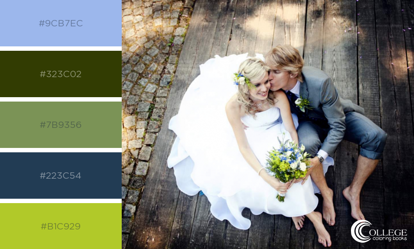 College Coloring Books Wedding Couple on Ground