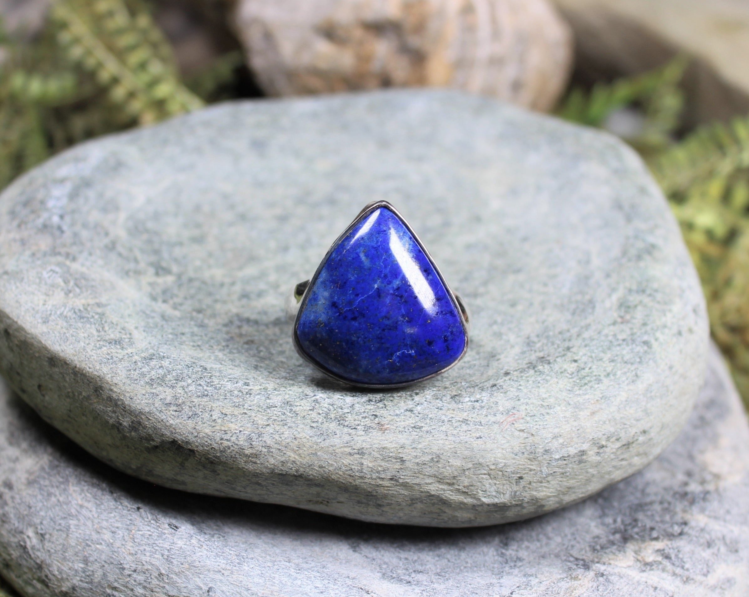 LAPIS LAZULI STERLING SILVER RING - Lapis Lazuli - H191 – Greenstone Shop