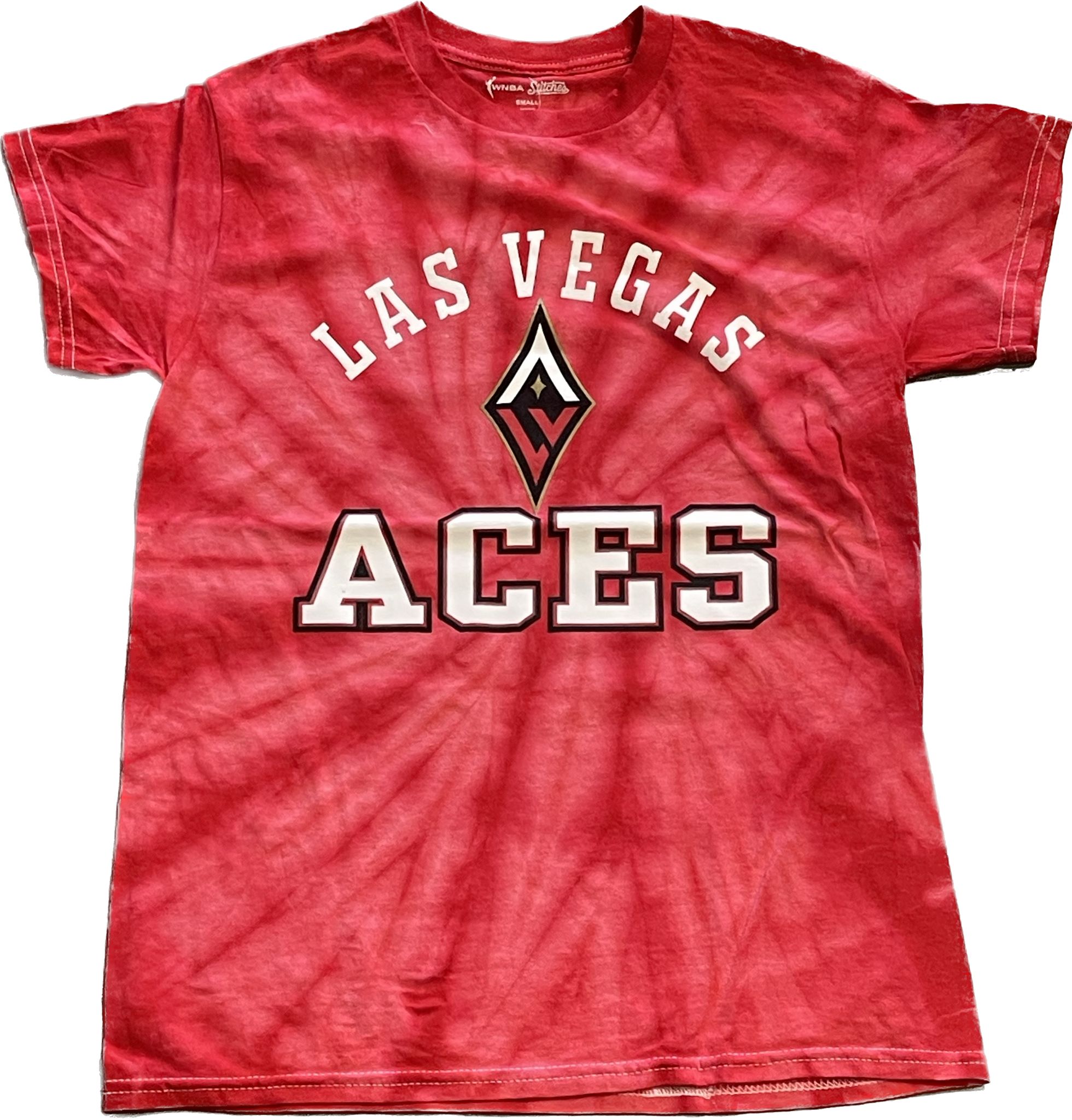 Unisex Stitches Red Las Vegas Aces Tie-Dye Logo T-Shirt Size: Small