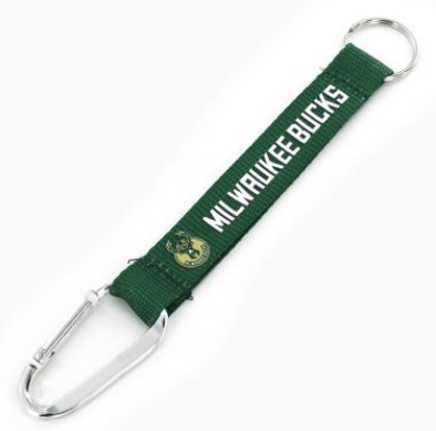 Milwaukee Bucks Carabiner Lanyard Keychain - Green