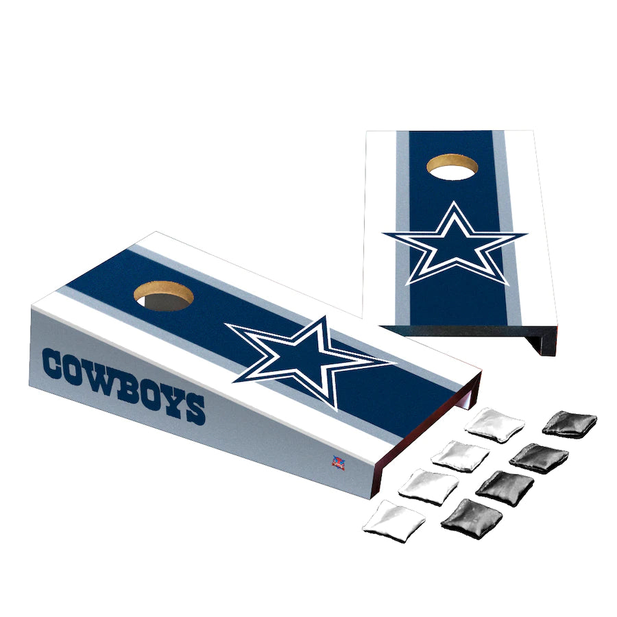 Dallas Cowboys Stripe Design Desktop Cornhole Game Set