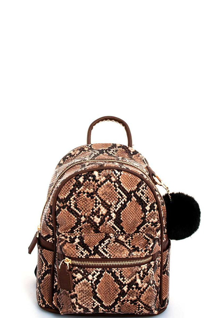 snake print mini backpack