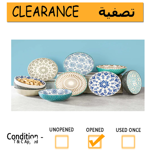 Signature Housewares 6 Stoneware Aztec Design Storage Bowls W/ Lids  Microwavable for Sale in High Point, NC - OfferUp