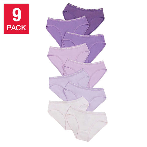 Puma Girls 6 Pack Cotton Stretch Bikini Panties - Small 6-7 Y