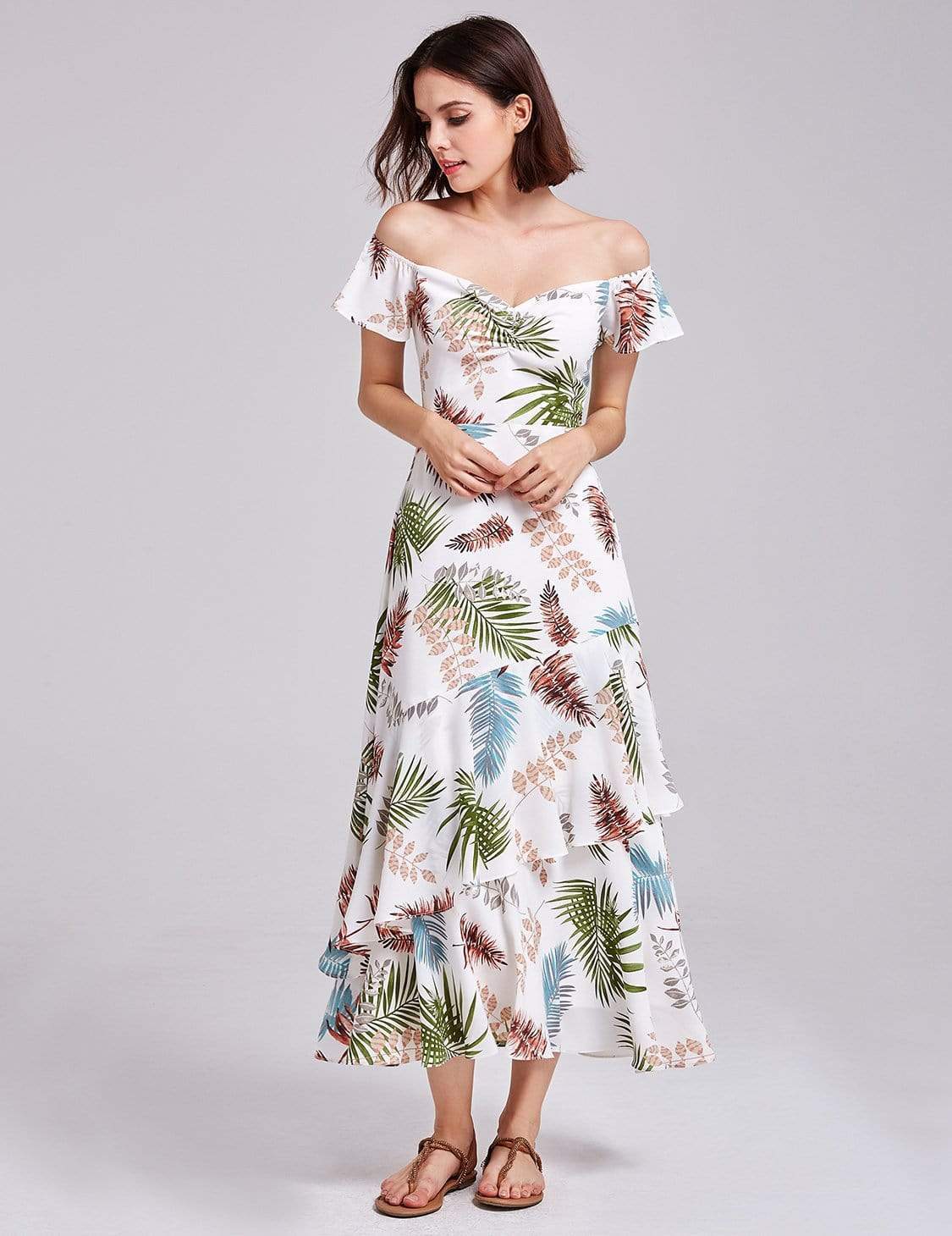 tropical semi formal dress