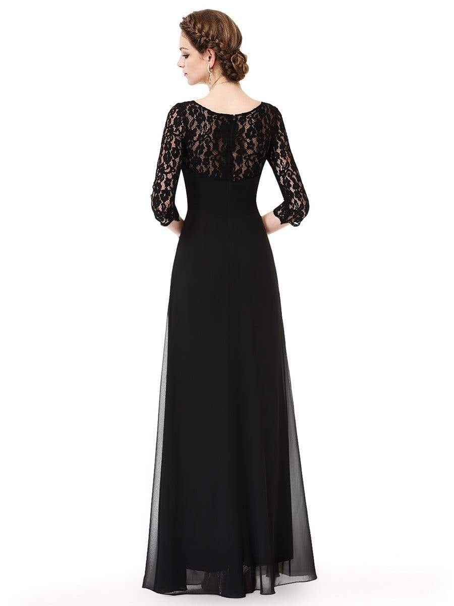 black floor length evening gown