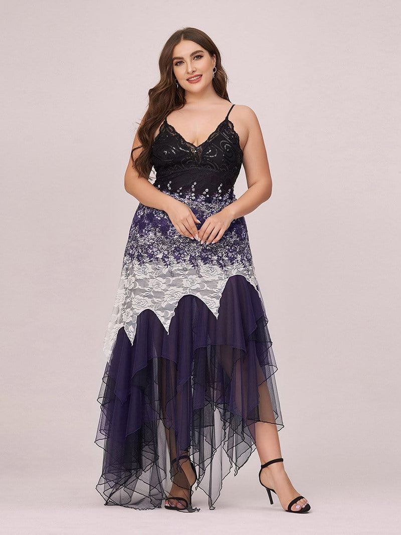 Cocktail Prom Dresses for Women Asymmetric Hem Sexy V Neck