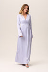 V-neck Asymmetric Ruched Fitted Mermaid Maxi Dress