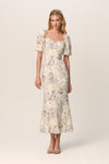 Slit Floral Print Maxi Dress