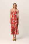 Open-Back Flowy Floral Print Midi Dress