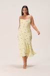 Open-Back Flowy Floral Print Polyester Maxi Dress