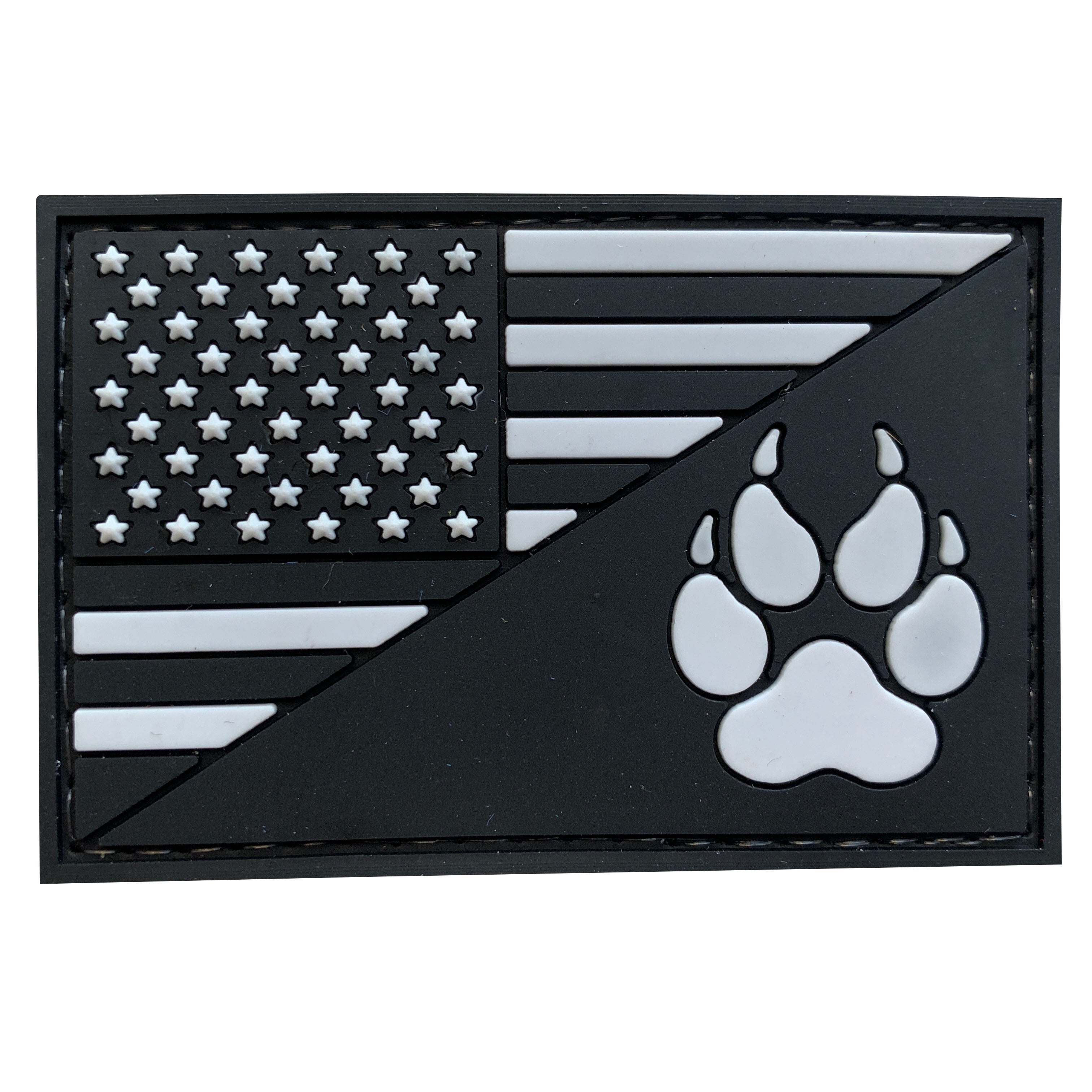 US Flag With K9 Dog Paw - SWAT - PVC Patch – Tactically Suited