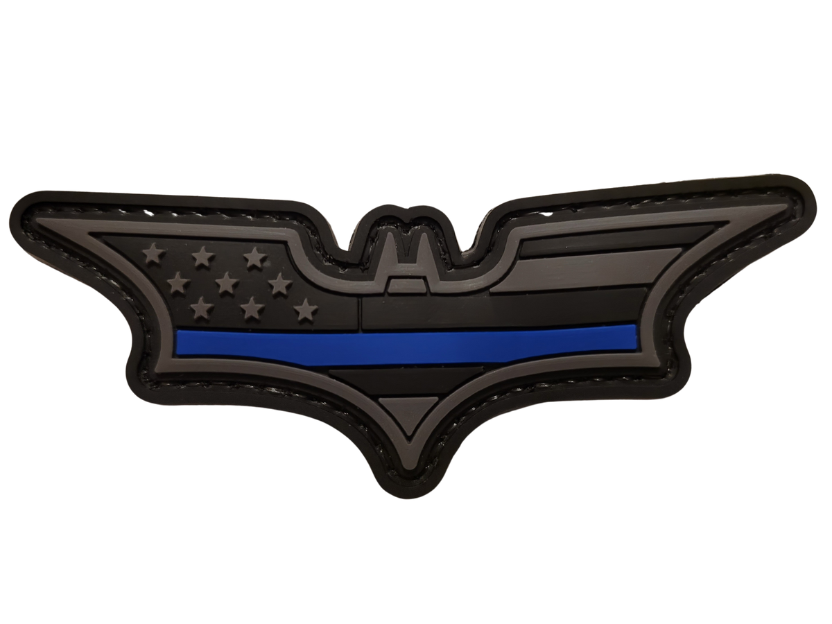 Batman PVC Patch Black and Dark Gray US Flag with Thin Blue Line –  Tactically Suited